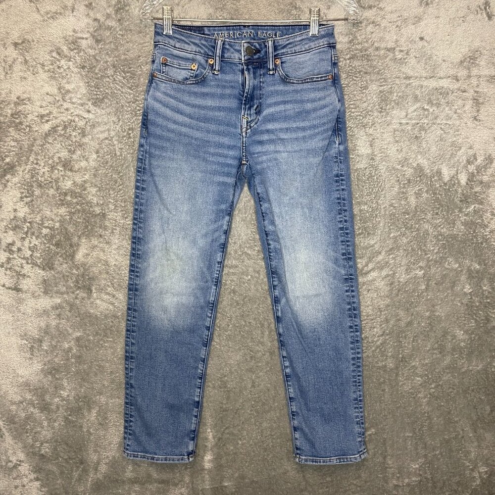American Eagle Men Low Rise Medium Wash Original Straight Denim Jean 26x28